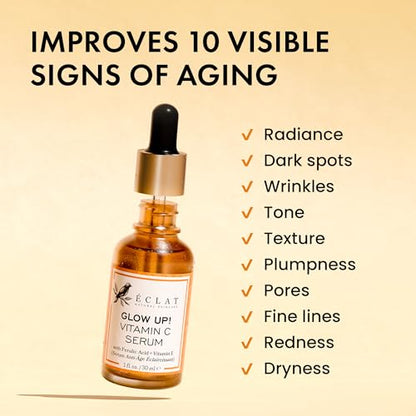 Vitamin C Face Serum - Dark Spot Remover Facial Serum, Vit C Serum with Hyaluronic Acid, Ferulic Acid, & Vit E - Anti Aging and Skin Brightening Serum, Pure Vitamin C Serum Skin Care