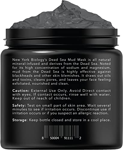 New York Biology Dead Sea Mud Mask for Face and Body - Spa Quality Pore Reducer for Acne, Blackheads & Oily Skin, Natural Skincare for Women, Men - Tightens Skin for A Healthier Complexion - 8.8 oz