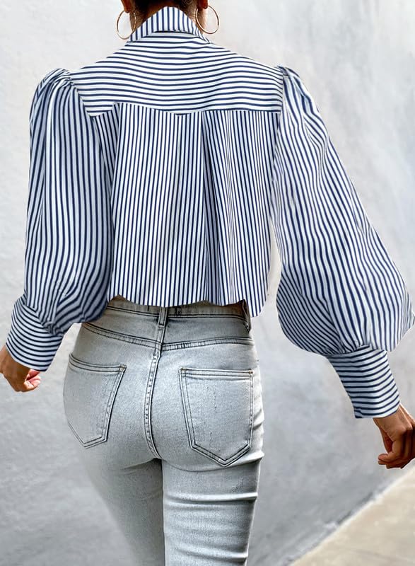 Puff Sleeve Stripe Blouse