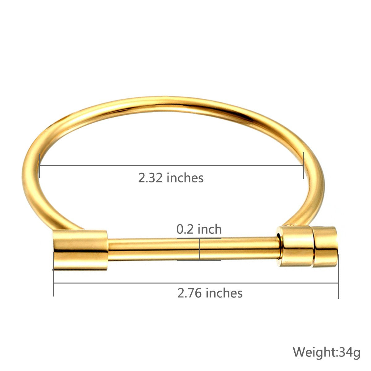 D Shape Bar Bangle