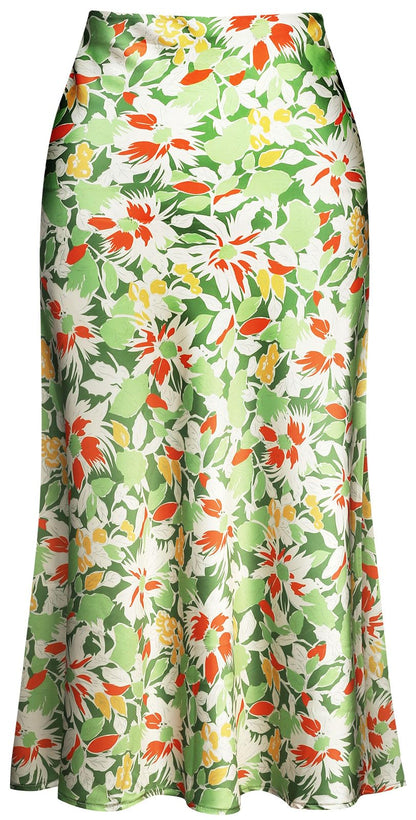 Green Floral Skirt