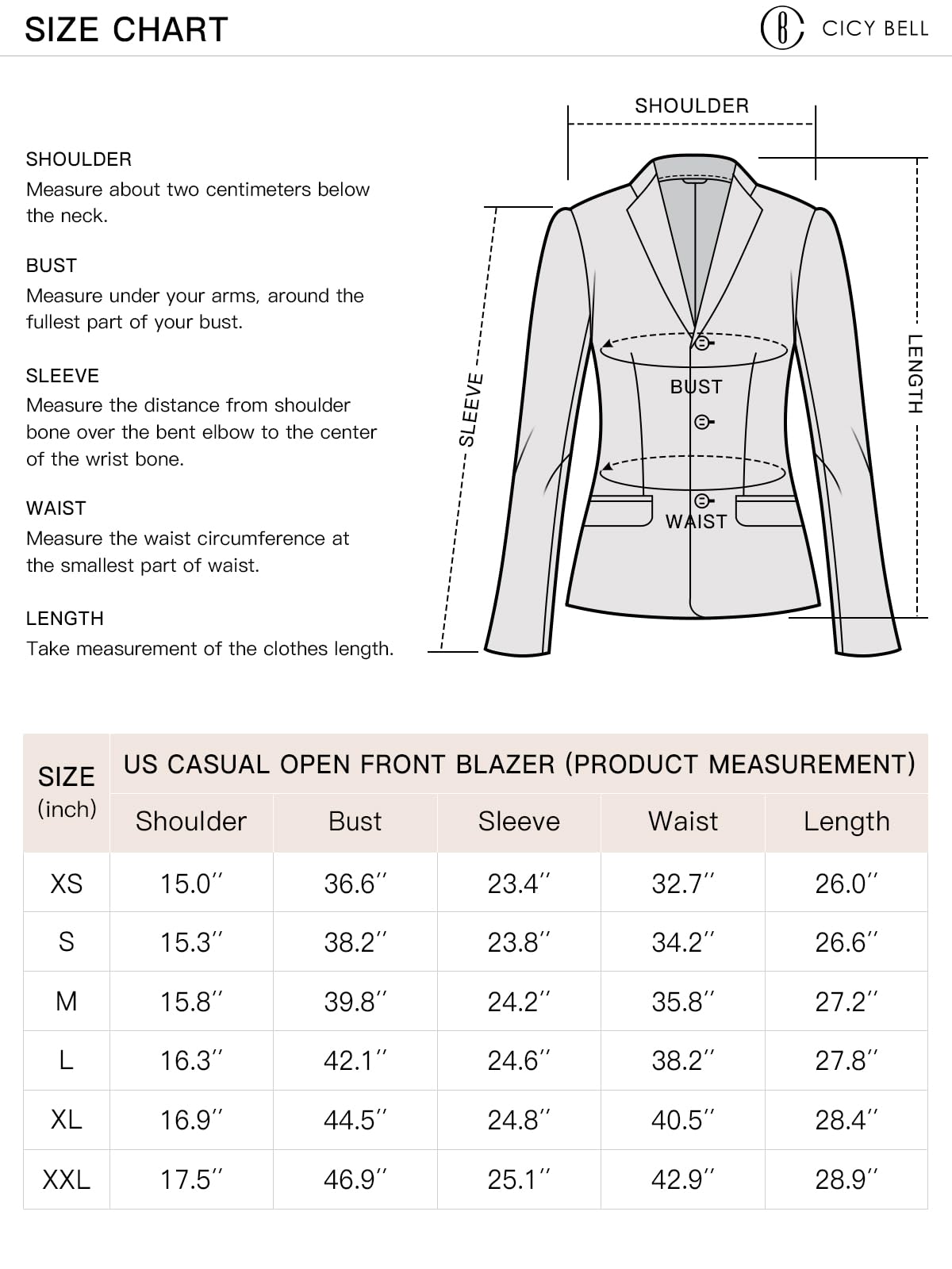 Casual Blazer Open Front