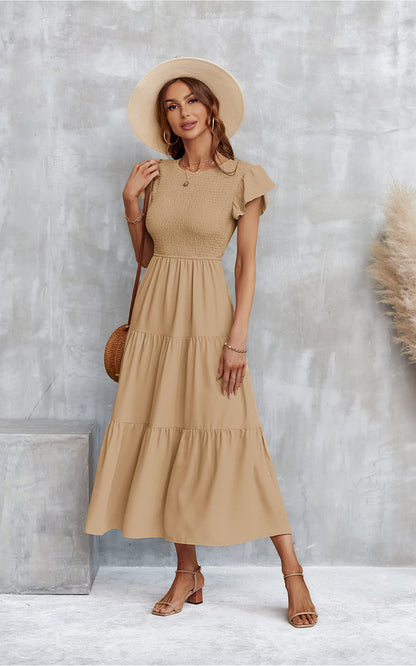 Midi Ruffle A-Line Dress