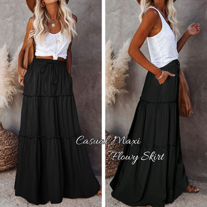 Long Maxi Skirt with Pockets